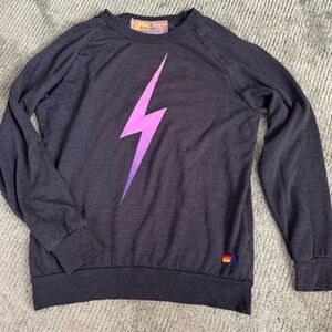Aviator Nation Lightning Bolt 🌈⚡️Crewneck Sweatshirt (Medium)